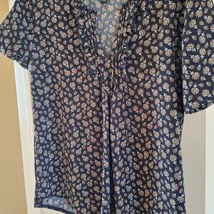 Ann Taylor Blue Floral Blouse